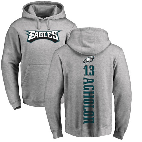 Men Philadelphia Eagles #13 Nelson Agholor Ash Backer NFL Pullover Hoodie Sweatshirts